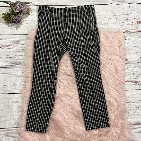 Anthropologie The Essential Slim Windowpane Ankle Pants - Picture 2 of 10